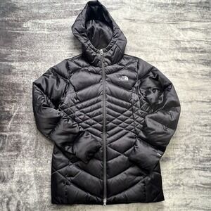 The North Face Women's M Aconcagua Parka 550 Down Hooded Puffer Jacket - Black